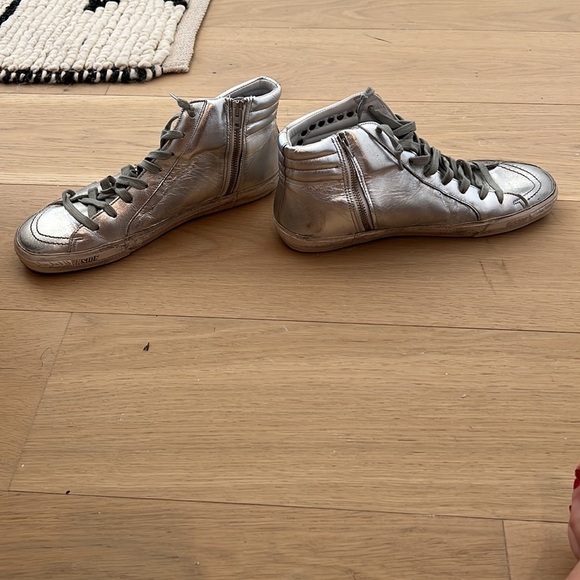 Golden Goose GGDB | NIB Studded Silver Slide Sneakers - Size IT 41 - Picture 6 of 9